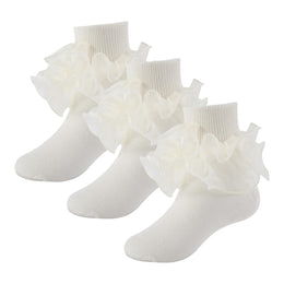 Girls Ruffle Socks with Double Lace Turn-Cuff lifestyle product image 203