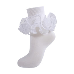 Women's Fluffy 4-Layer Ruffle Socks lifestyle product image 13