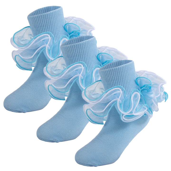 Girls 4-Layer Ruffle Turn-Cuff Dress Socks lifestyle product image 27