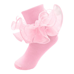 Girls Double-Ruffle Fold-Over Dress Socks lifestyle product image 141