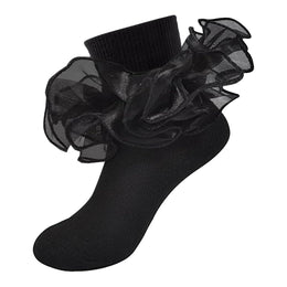 Girls Double-Ruffle Fold-Over Dress Socks lifestyle product image 143