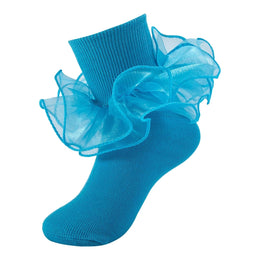Girls Double-Ruffle Fold-Over Dress Socks lifestyle product image 145