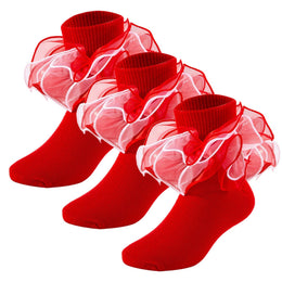 Girls 4-Layer Ruffle Turn-Cuff Dress Socks lifestyle product image 41