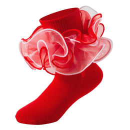 Girls Fancy 4-Layer Ruffle Pageant Socks lifestyle product image 29