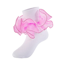 Girls Glitter Ruffle Turn-Cuff Socks lifestyle product image 19