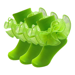 Girls Ruffle Socks with Double Lace Turn-Cuff lifestyle product image 206