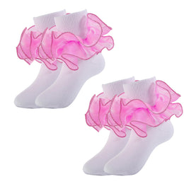 Girls Sparkling Ruffle Dress Socks lifestyle product image 37
