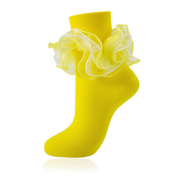 Women's Fluffy 4-Layer Ruffle Socks lifestyle product image 32
