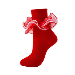 Women's Fluffy 4-Layer Ruffle Socks lifestyle product image 21