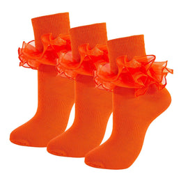 Women's Big Double-Ruffle Turn-Cuff Dress Socks lifestyle product image 44