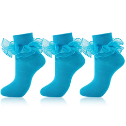 Women's Big Double-Ruffle Turn-Cuff Dress Socks lifestyle product image 29