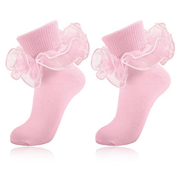 Women's Big Double-Ruffle Turn-Cuff Dress Socks lifestyle product image 46