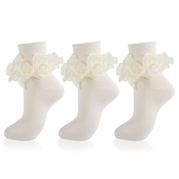 Women's Big Double-Ruffle Turn-Cuff Dress Socks lifestyle product image 43