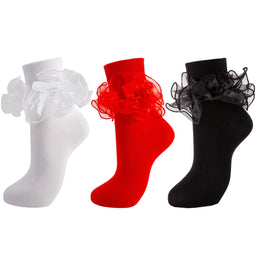Women's Bow Ruffle Turn-Cuff Socks lifestyle product image 17