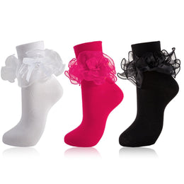 Women's Bow Ruffle Turn-Cuff Socks lifestyle product image 13