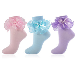 Women's Bow Ruffle Turn-Cuff Socks lifestyle product image 16
