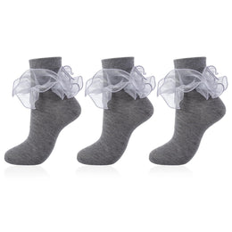 Women's Big Double-Ruffle Turn-Cuff Dress Socks lifestyle product image 11