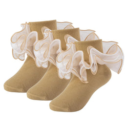 Girls 4-Layer Ruffle Turn-Cuff Dress Socks lifestyle product image 34