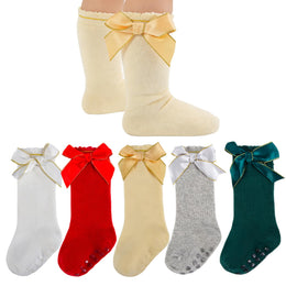 Baby Girl Ruffle Knee-High Socks with Bows by Frillora, additional styling view 15