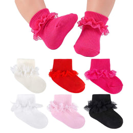 Baby Girl Ruffle Grip Socks for Newborns by Frillora, additional styling view 14