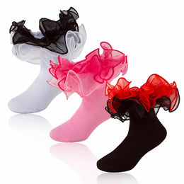 Girls Big-Ruffle Lace Dress Socks lifestyle product image 15