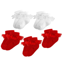 Baby Girl Ruffle Socks with Eyelet Lace Turn-Cuff lifestyle product image 23