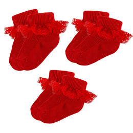 Baby Girl Ruffle Socks with Eyelet Lace Turn-Cuff lifestyle product image 39