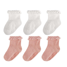 Baby Girl Ruffle Grip Socks with Grip Soles by Frillora, additional styling view 25