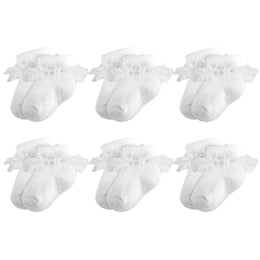 Baby Girl Ruffle Socks with Eyelet Lace Turn-Cuff lifestyle product image 44