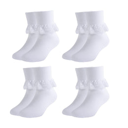 Girls Frilly Lace Ruffle Dress Socks lifestyle product image 41
