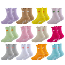 Girls Ruffle Grip Crew Socks by Frillora, additional styling view 13