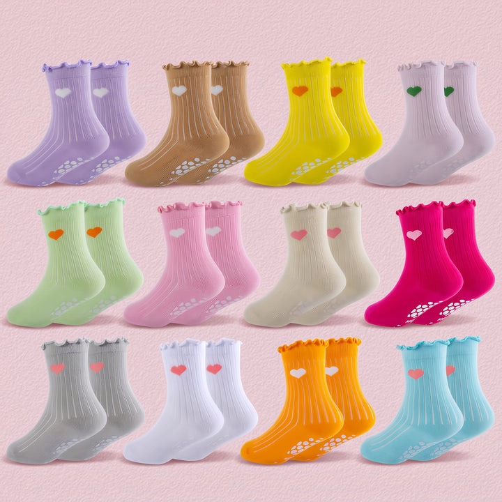 Girls Ruffle Grip Crew Socks by Frillora, additional styling view 14