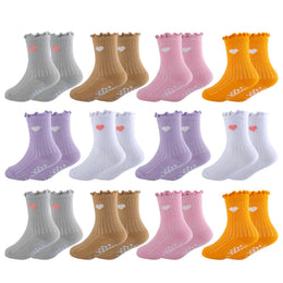 Girls Ruffle Grip Crew Socks by Frillora, additional styling view 17