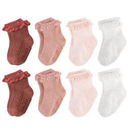 Baby Girl Ruffle Grip Socks with Grip Soles by Frillora, additional styling view 42