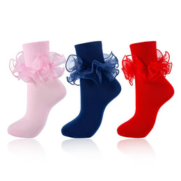 Women's Big Double-Ruffle Turn-Cuff Dress Socks lifestyle product image 35