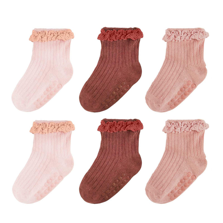 Baby Girl Ruffle Grip Socks with Grip Soles by Frillora, additional styling view 30