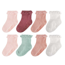 Baby Girl Ruffle Grip Socks with Grip Soles by Frillora, additional styling view 44