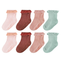 Baby Girl Ruffle Grip Socks with Grip Soles by Frillora, additional styling view 38