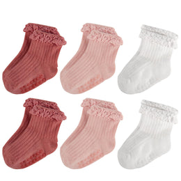 Baby Girl Ruffle Grip Socks with Grip Soles by Frillora, additional styling view 32