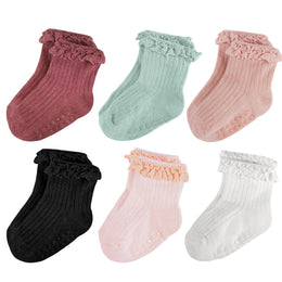 Baby Girl Ruffle Grip Socks with Grip Soles by Frillora, additional styling view 39