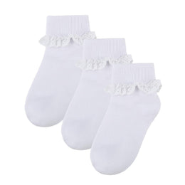 Girls White Ruffle Fold-Over Dress Socks lifestyle product image 14