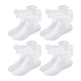 Girls Pearl Lace Ruffle Dress Socks lifestyle product image 24