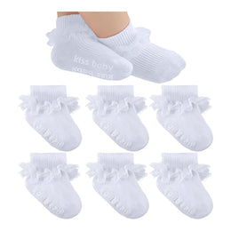 Baby Girl Ruffle Grip Socks with Lace Cuff lifestyle product image 52