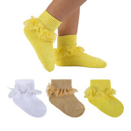 Baby Girl Turn-Cuff Ruffle Dress Socks lifestyle product image 32