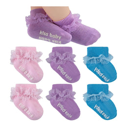 Baby Girl Ruffle Grip Socks with Lace Cuff lifestyle product image 59