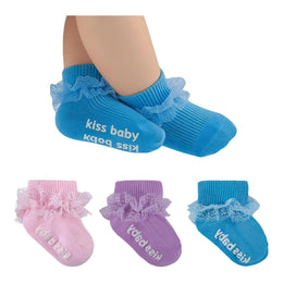 Baby Girl Ruffle Grip Socks with Lace Cuff lifestyle product image 61