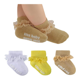 Baby Girl Ruffle Grip Socks with Lace Cuff lifestyle product image 60