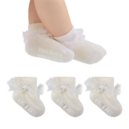 Baby Girl Ruffle Grip Socks with Lace Cuff lifestyle product image 24