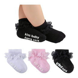 Baby Girl Ruffle Grip Socks with Lace Cuff lifestyle product image 63