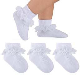 Baby Girl Turn-Cuff Ruffle Dress Socks lifestyle product image 29